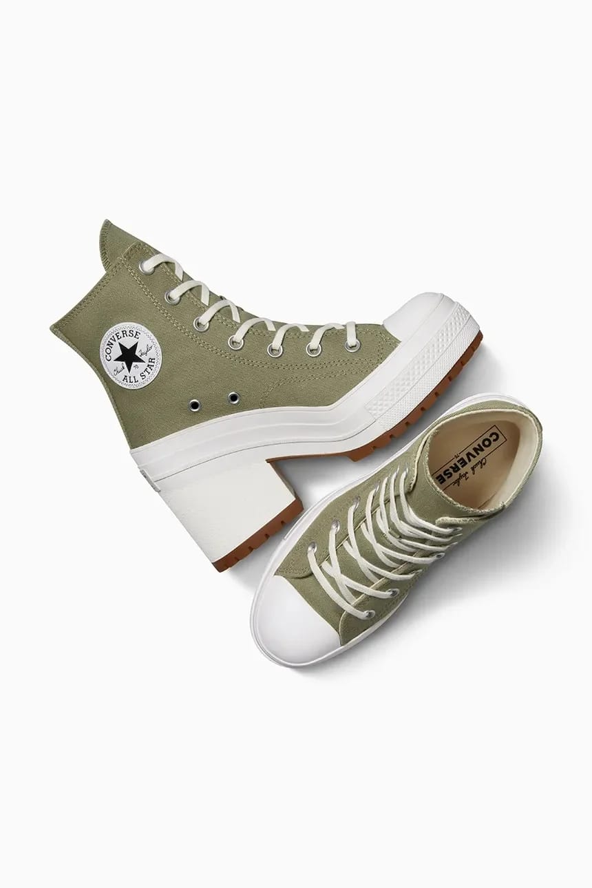 кроссовки Chuck 70 De Luxe на каблуке зеленые для женщин - фото 7