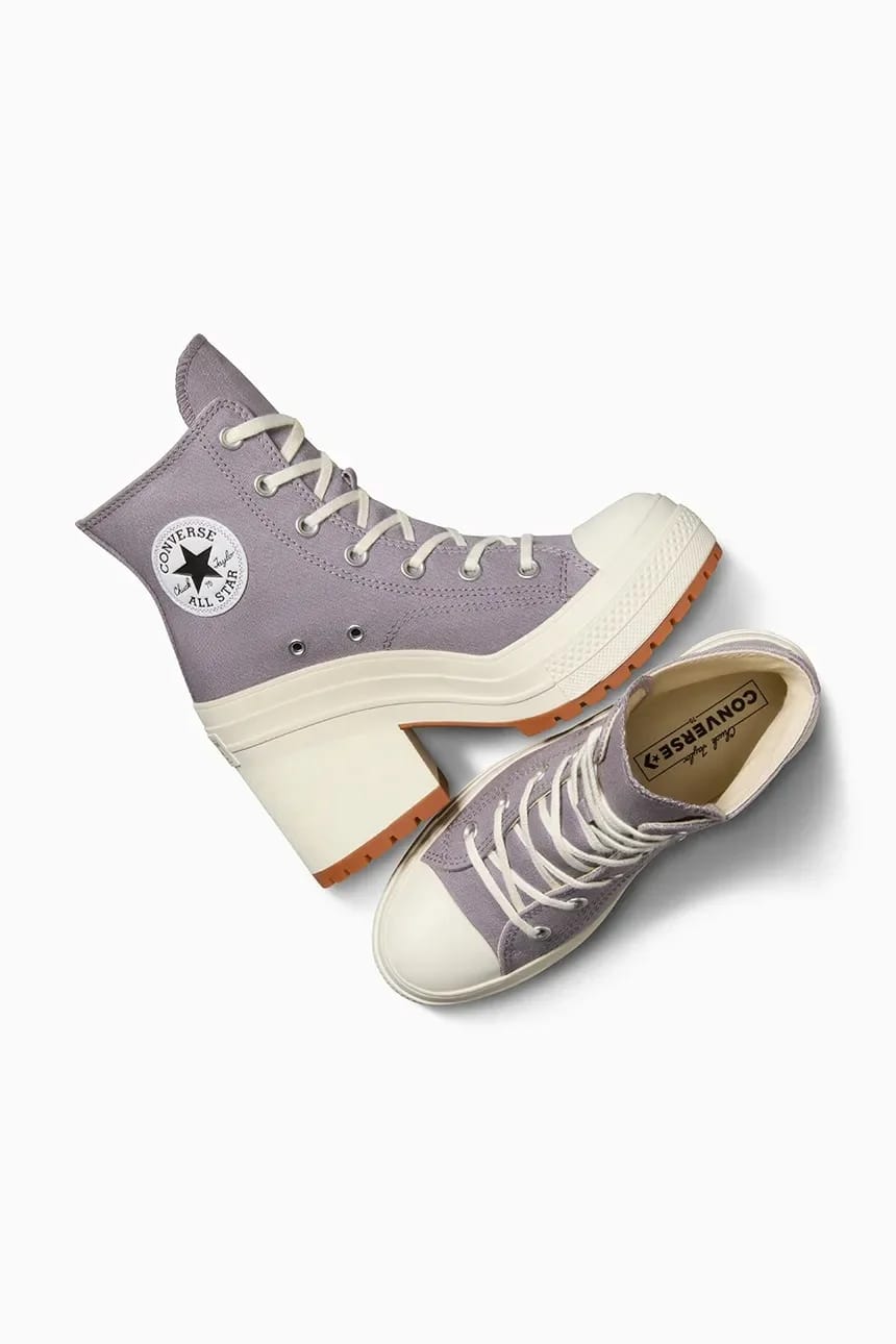 кроссовки Chuck 70 De Luxe на каблуке фиолетовые для женщин - фото 7