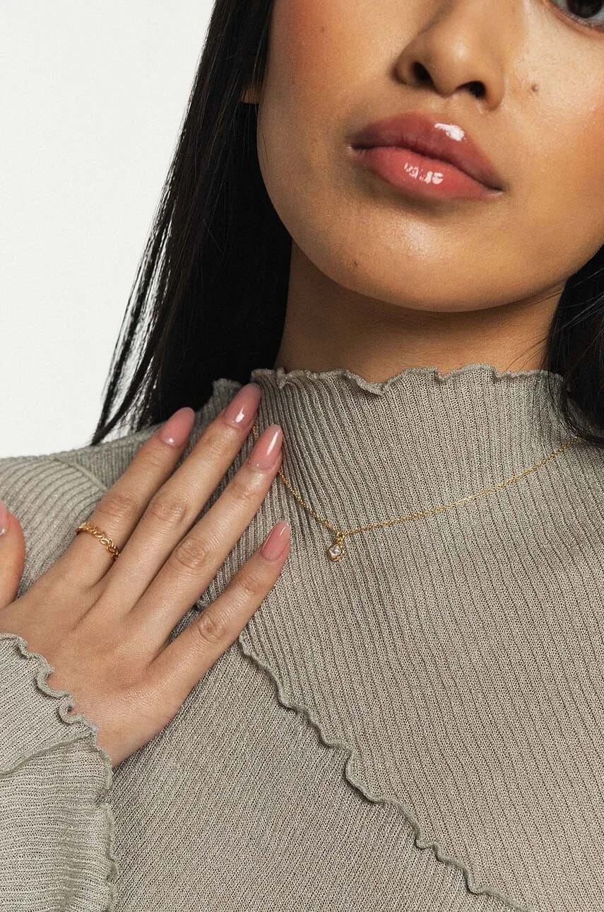 Серебряное колье GLAMOUR с позолотой золотой для женщин - фото 4