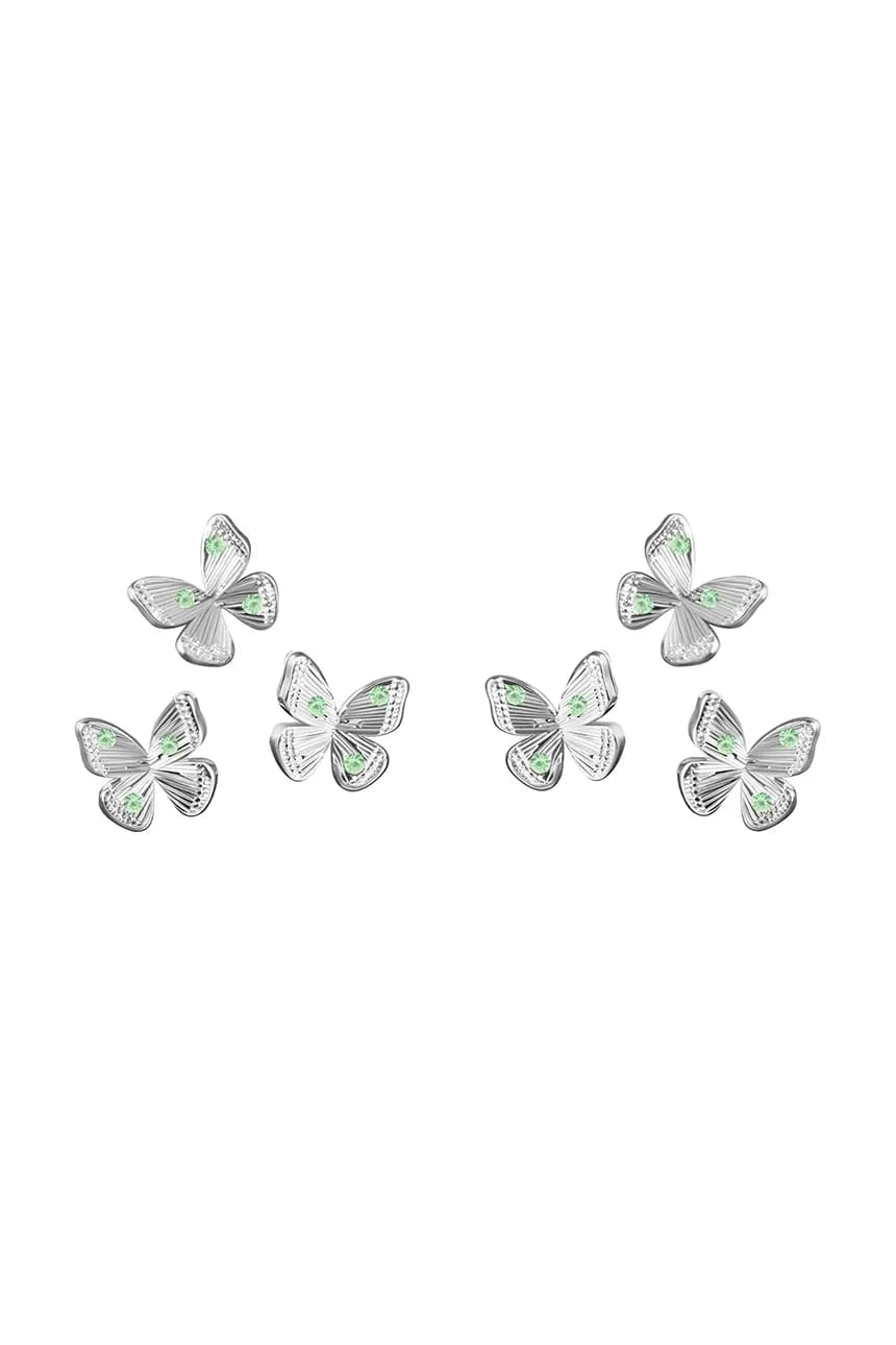 Посеребренные серьги Papillon
