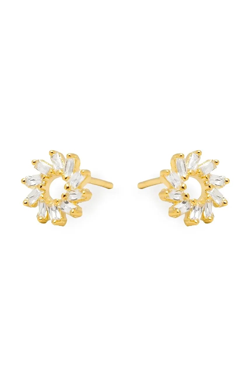 Серебряные серьги GLAMOUR с позолотой золотые для женщин