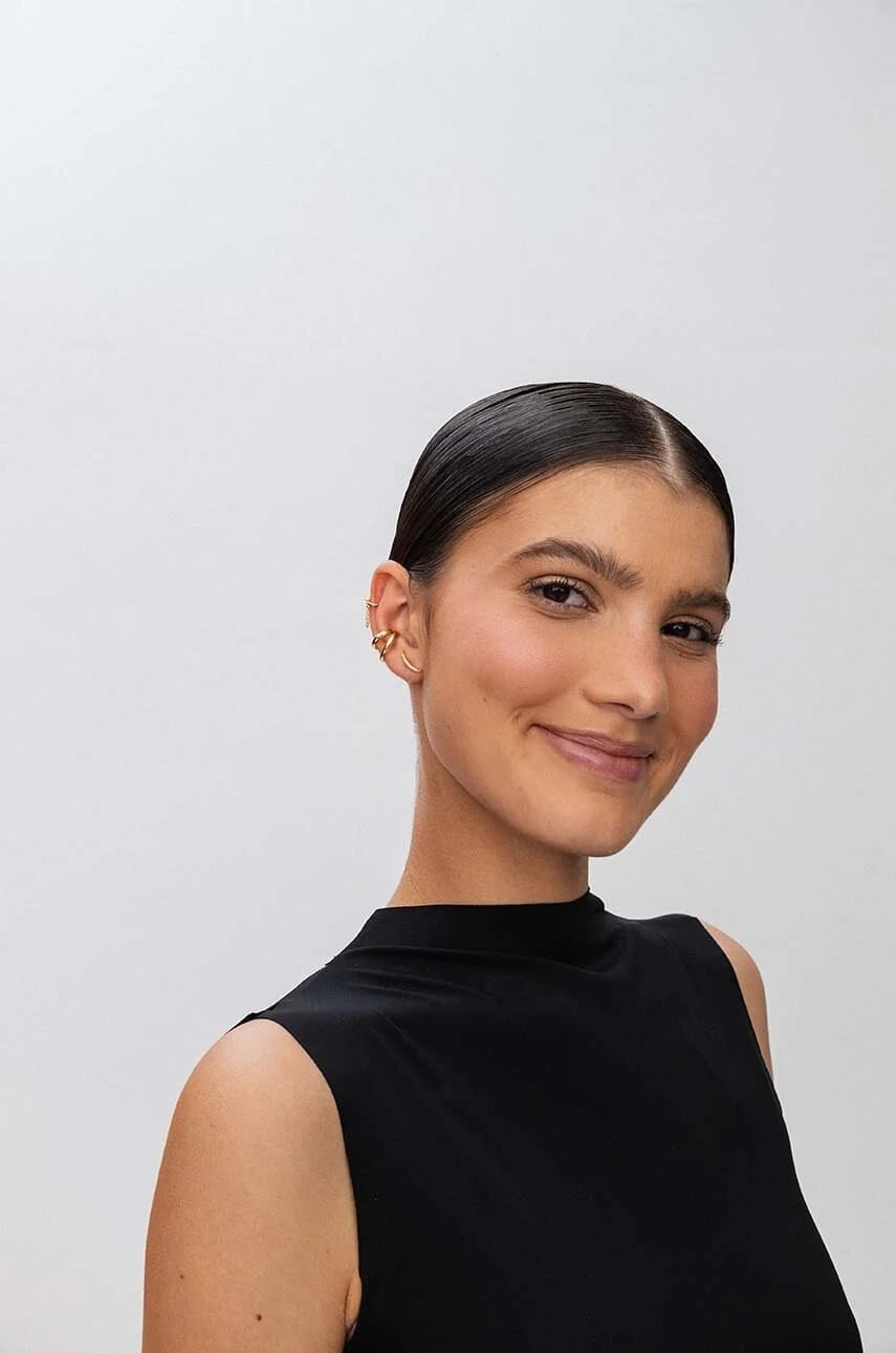 Позолоченная серебряная серьга ROCK IT золотая для женщин - фото 5