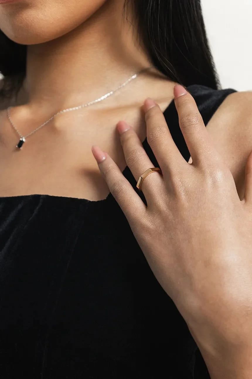 Позолоченное серебряное кольцо TRENDY золотой для женщин - фото 4