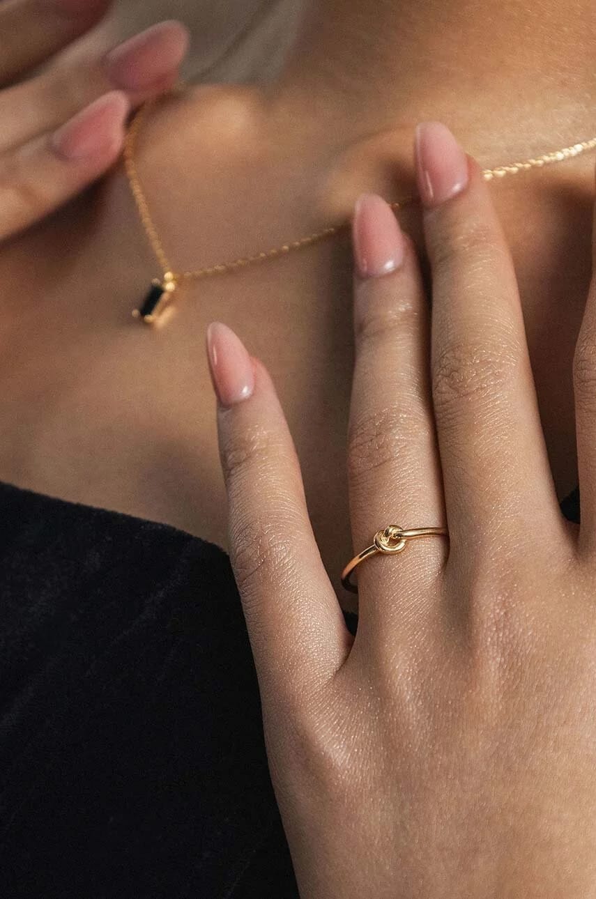 Позолоченное серебряное кольцо TRENDY золотой для женщин - фото 3