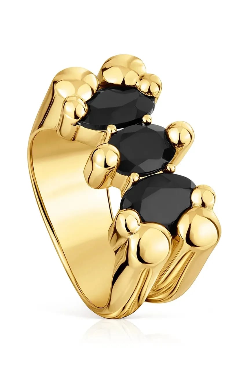 Кольцо из серебра с позолотой 12 Bold Bear Gem