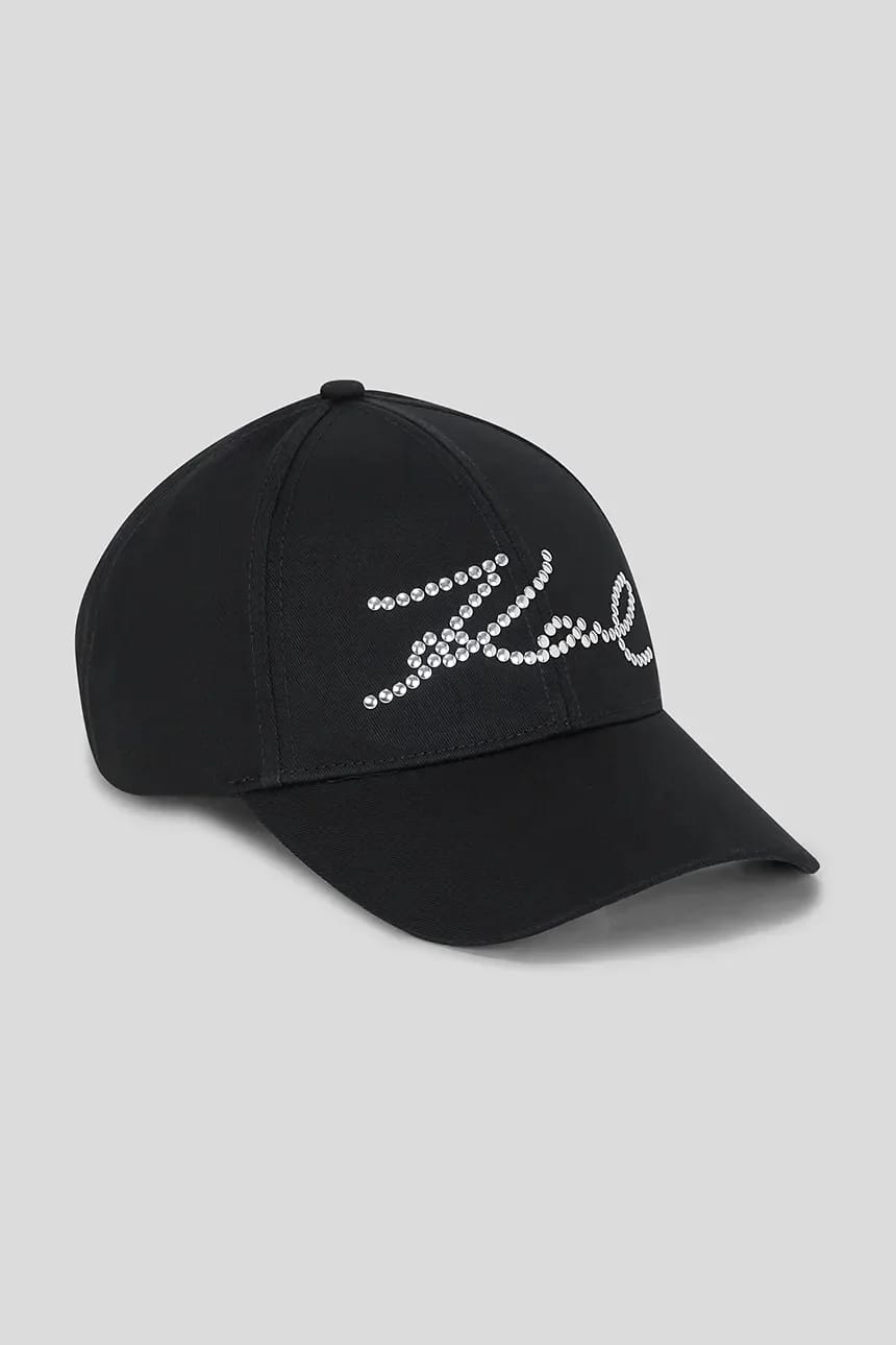 Бейсболка K/SIGNATURE из хлопка черная для женщин