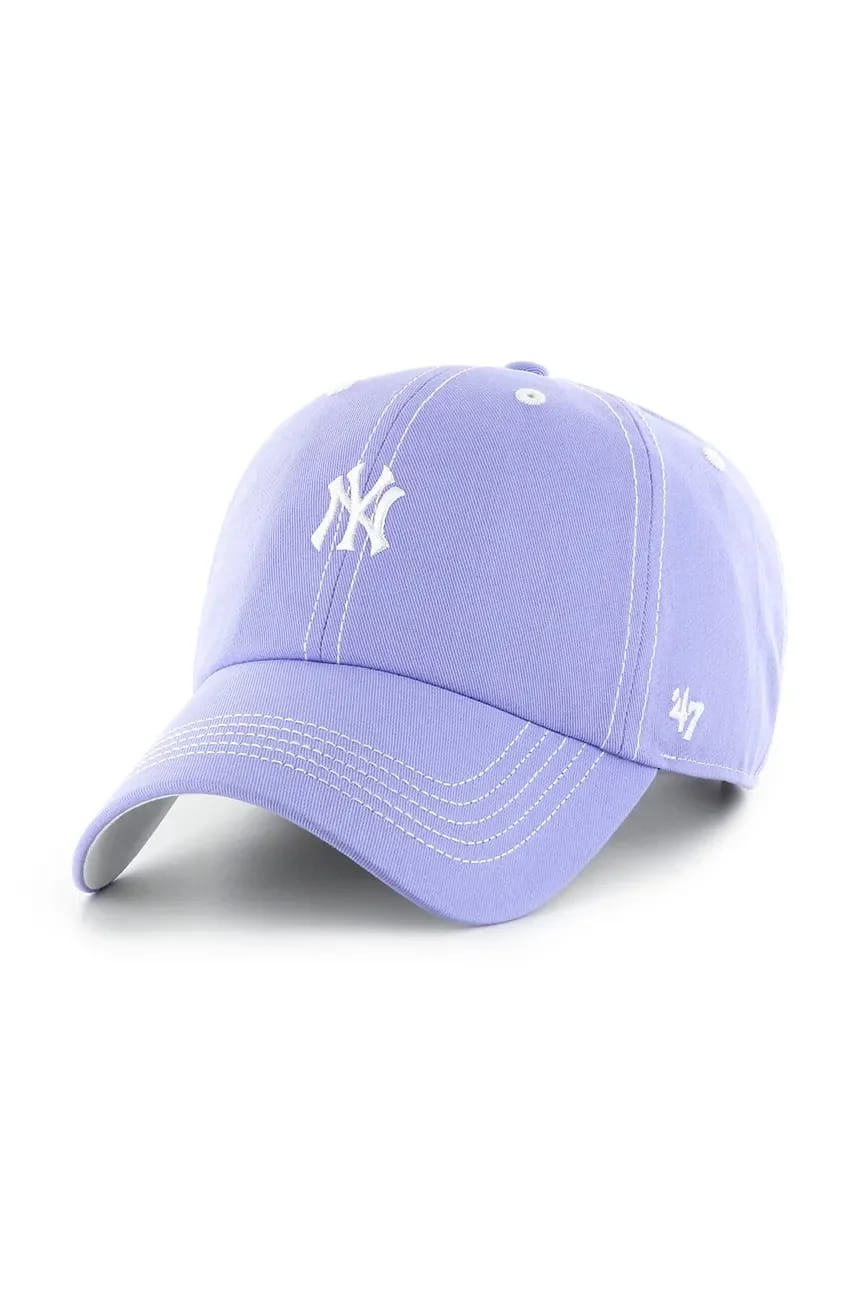 Хлопковая бейсболка MLB New York Yankees фиолетовая для мужчин
