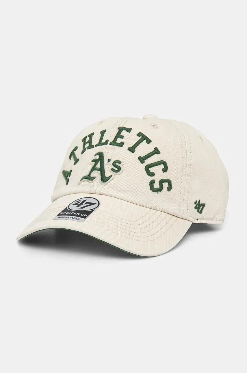 Хлопковая бейсболка MLB Oakland Athletics бежевая для мужчин