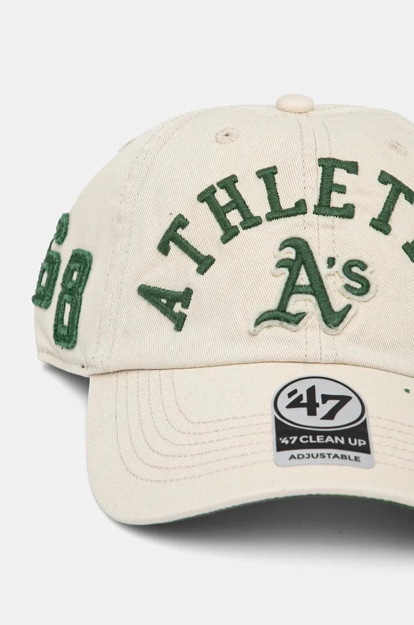 Хлопковая бейсболка MLB Oakland Athletics бежевая для мужчин - фото 2