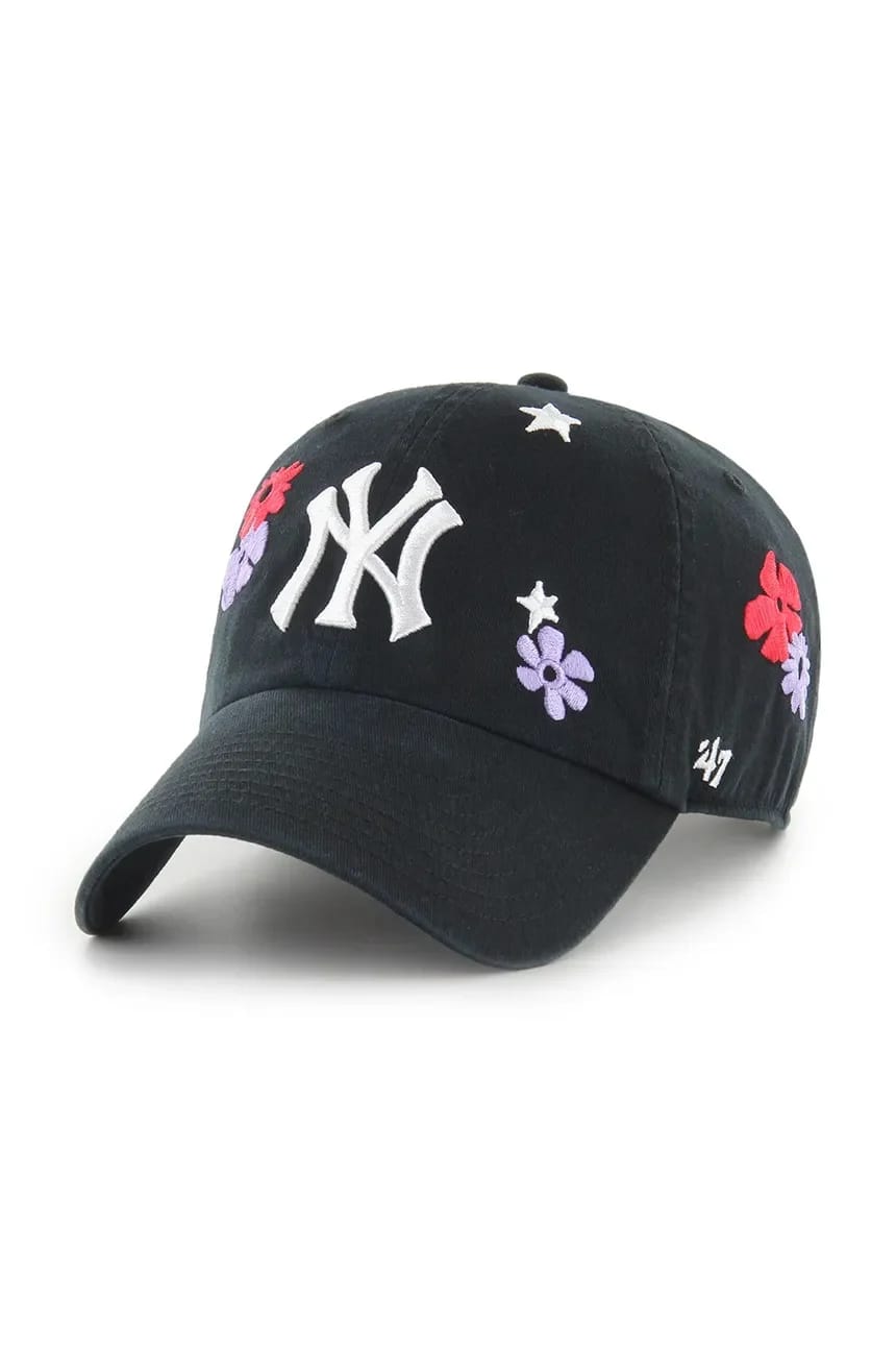 Хлопковая бейсболка MLB New York Yankees черная для женщин
