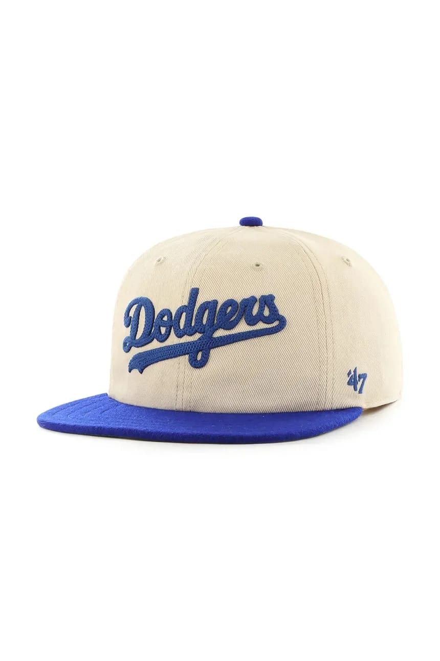 Хлопковая бейсболка MLB LA Dodgers бежевая для мужчин