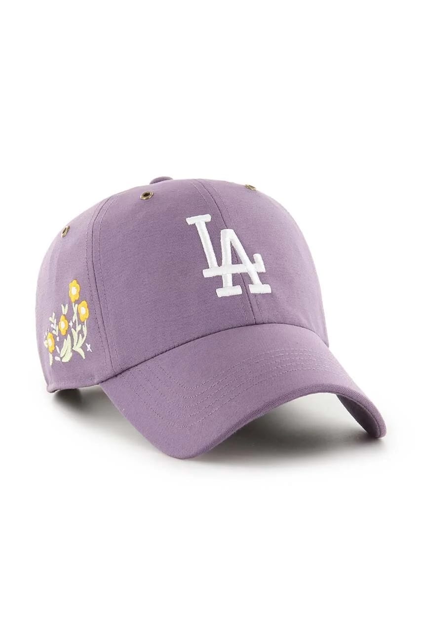Хлопковая бейсболка MLB Los Angeles Dodgers фиолетовая для мужчин