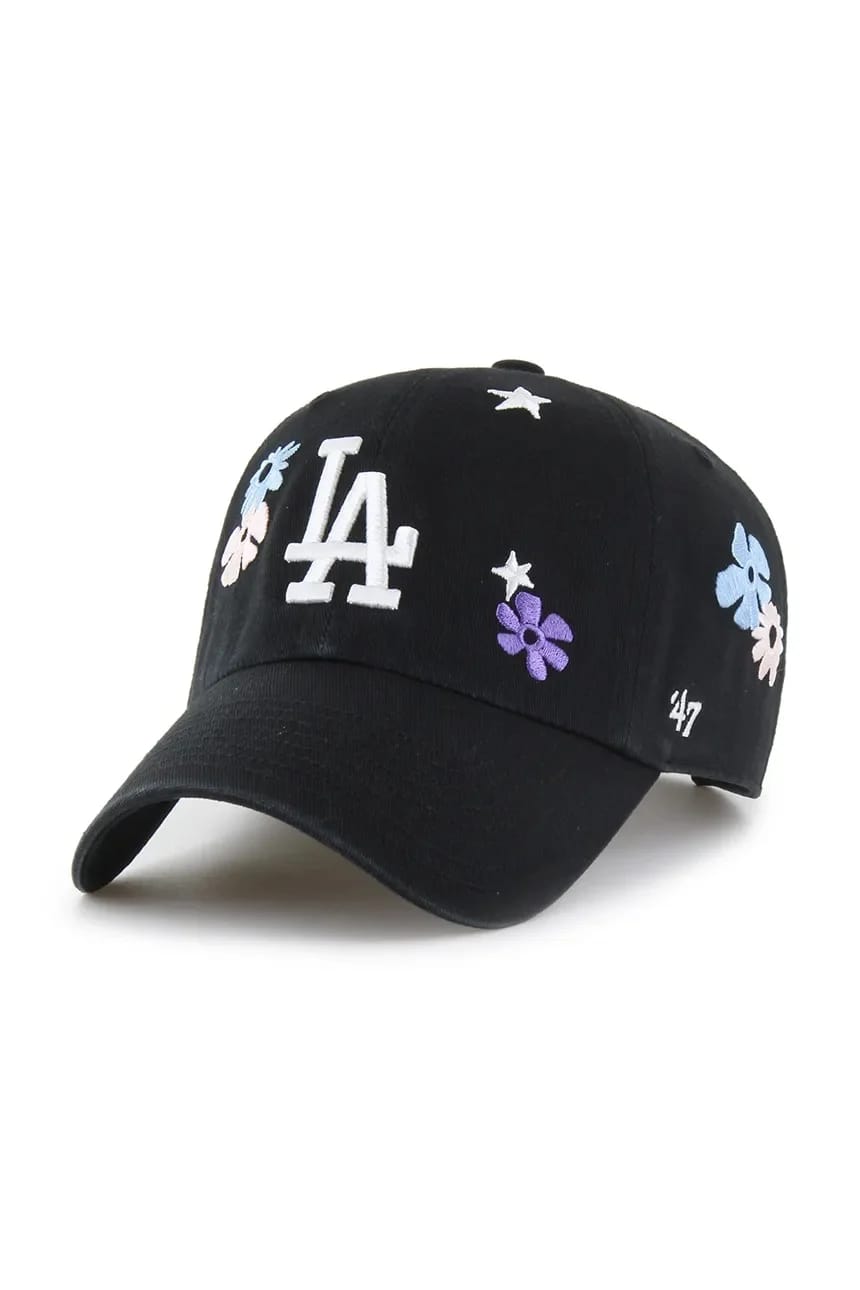 Хлопковая бейсболка MLB Los Angeles Dodgers черная для женщин