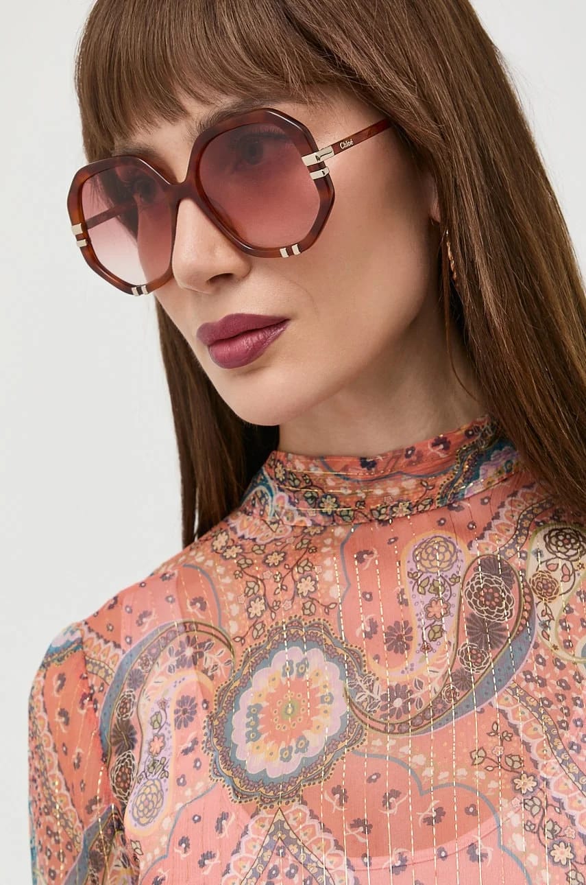 солнцезащитные очки Chloé коричневые для женщин