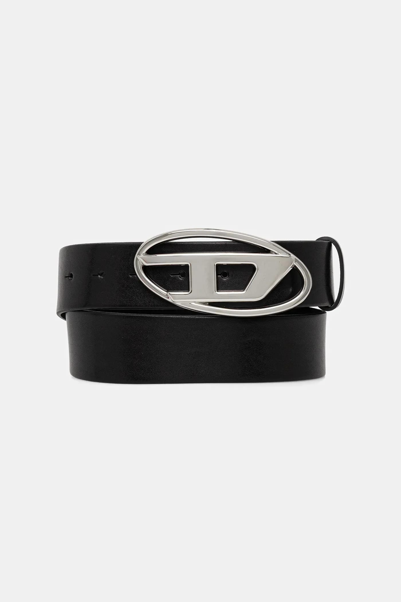 Кожаный ремень OVAL D LOGO B-1DR W