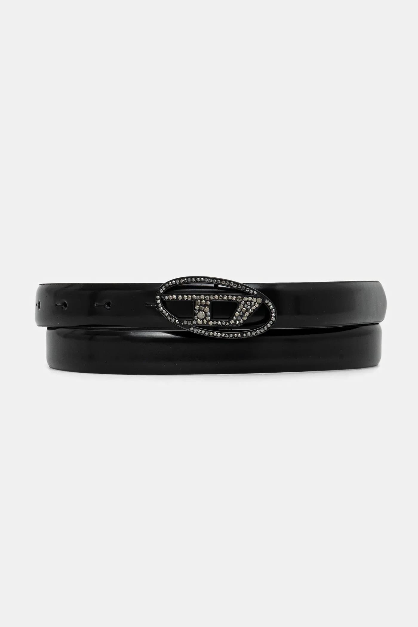 Кожаный ремень OVAL D LOGO B-1DR STRASS 20