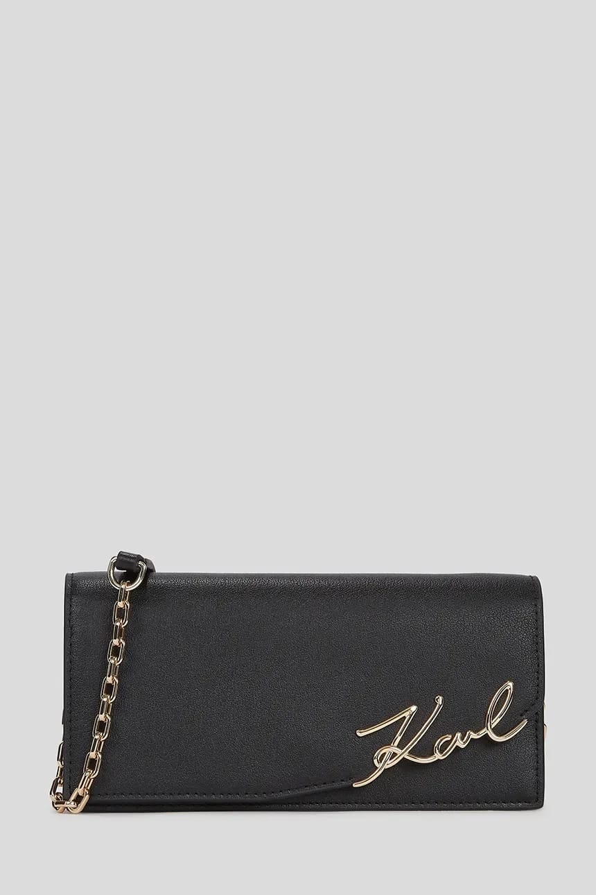 кожаный кошелек K/SIGNATURE черный для женщин