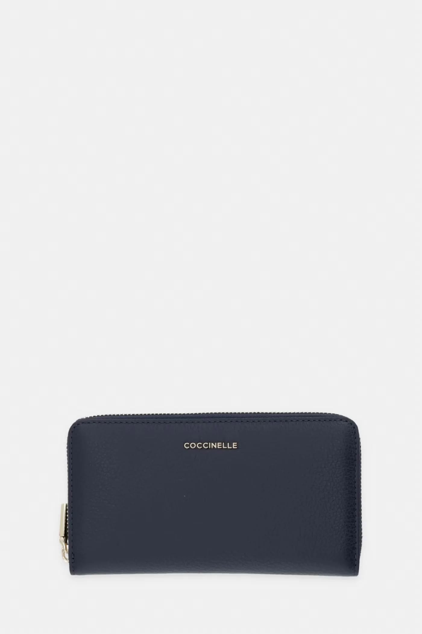 Кожаный кошелек военно-морской для женщин