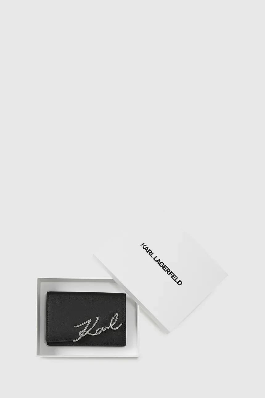 кожаный кошелек K/SIGNATURE черный для женщин - фото 4