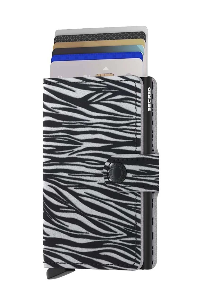 Мини-кошелек Zebra Светло-серый кожаный кошелек - фото 2