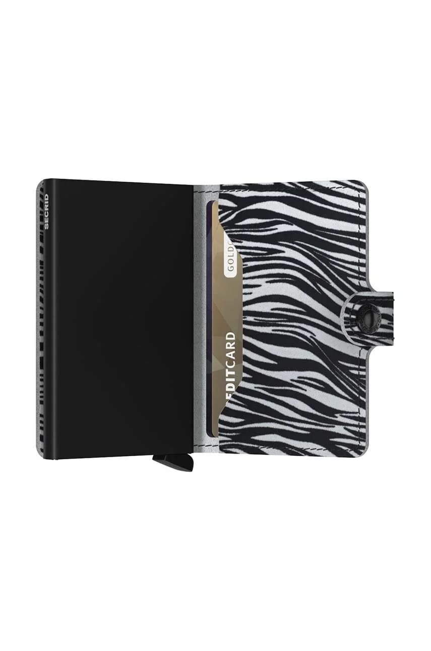 Мини-кошелек Zebra Светло-серый кожаный кошелек - фото 4