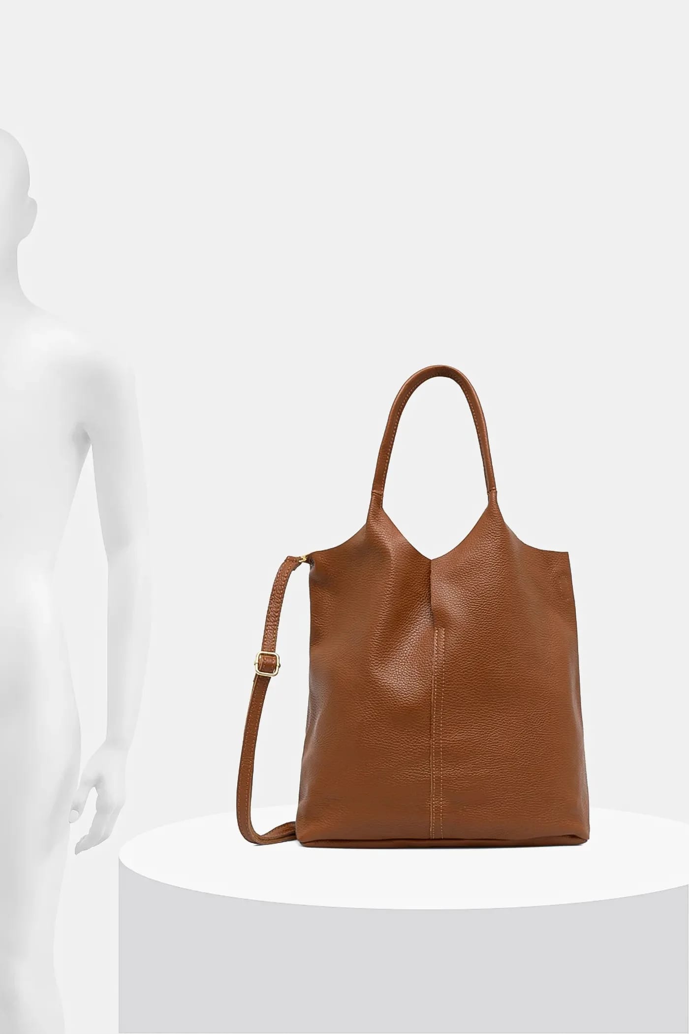 Кожаная сумочка коричневая для женщин - фото 6