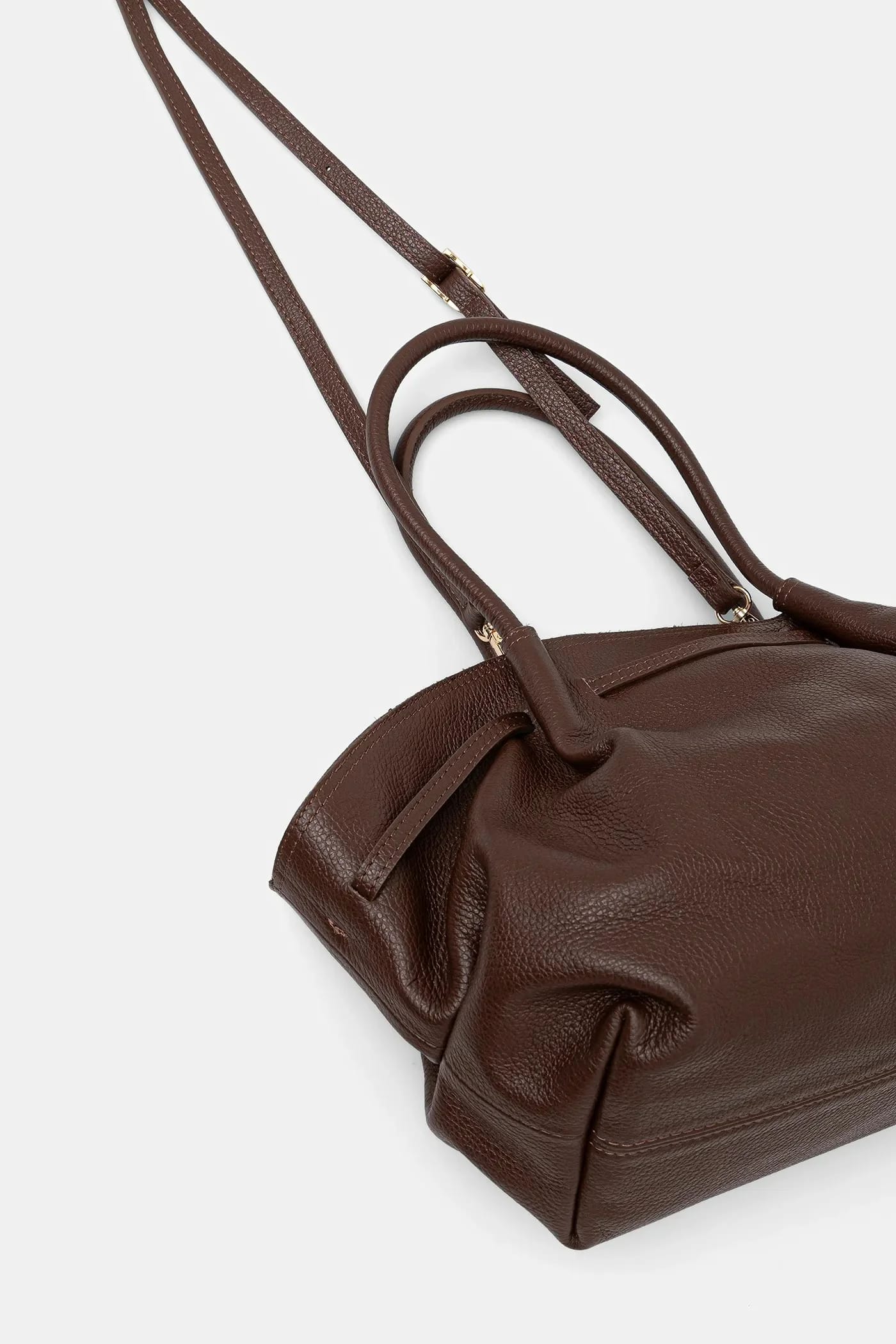 Кожаная сумочка коричневая для женщин - фото 4