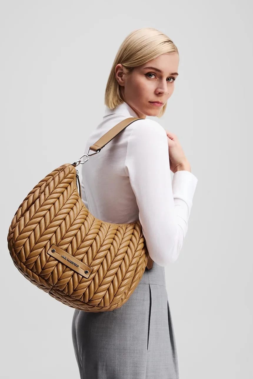 сумка K/WEAVE коричневая для женщин - фото 2