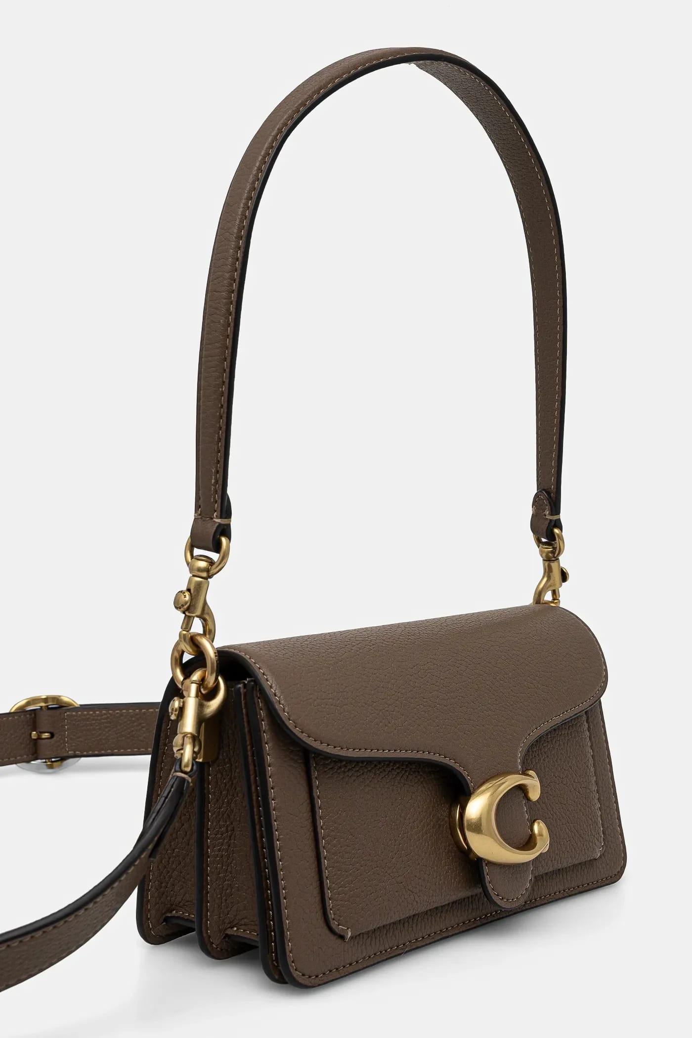 Кожаная сумка через плечо Tabby Bag 20 коричневая для женщин - фото 2