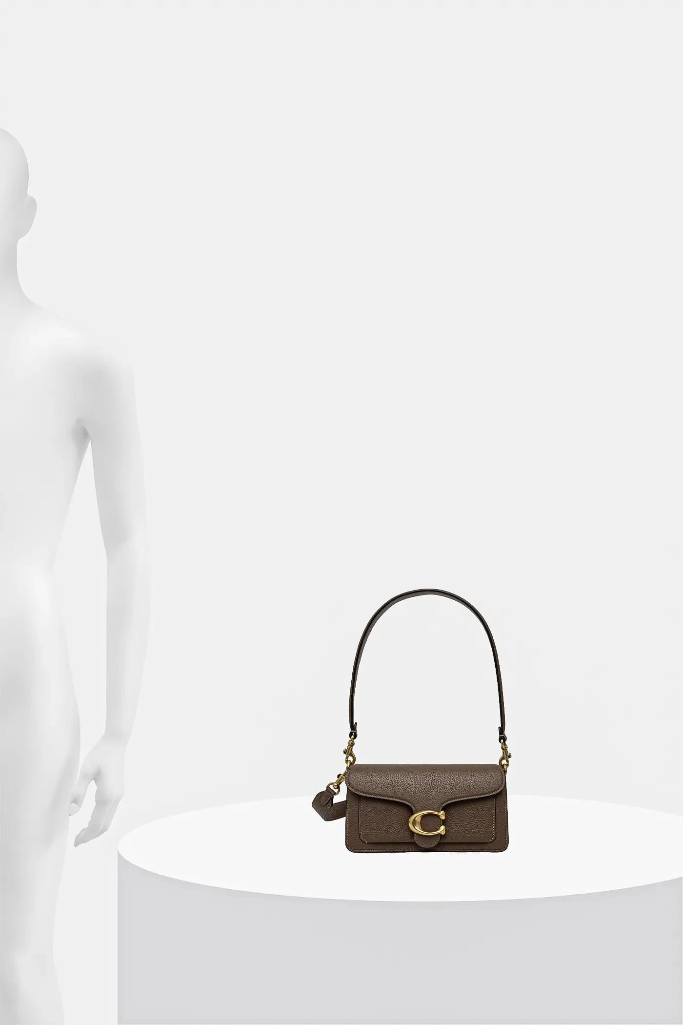 Кожаная сумка через плечо Tabby Bag 20 коричневая для женщин - фото 7
