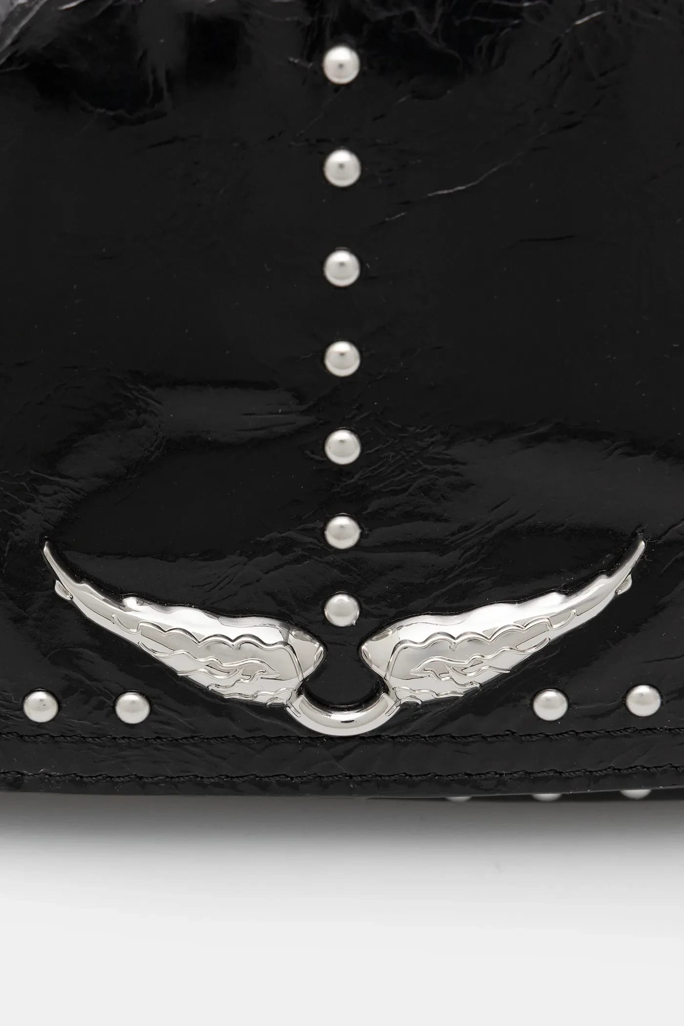 Кожаная сумка LE ZOUZOU VINTAGE PATENT STUDS - фото 4