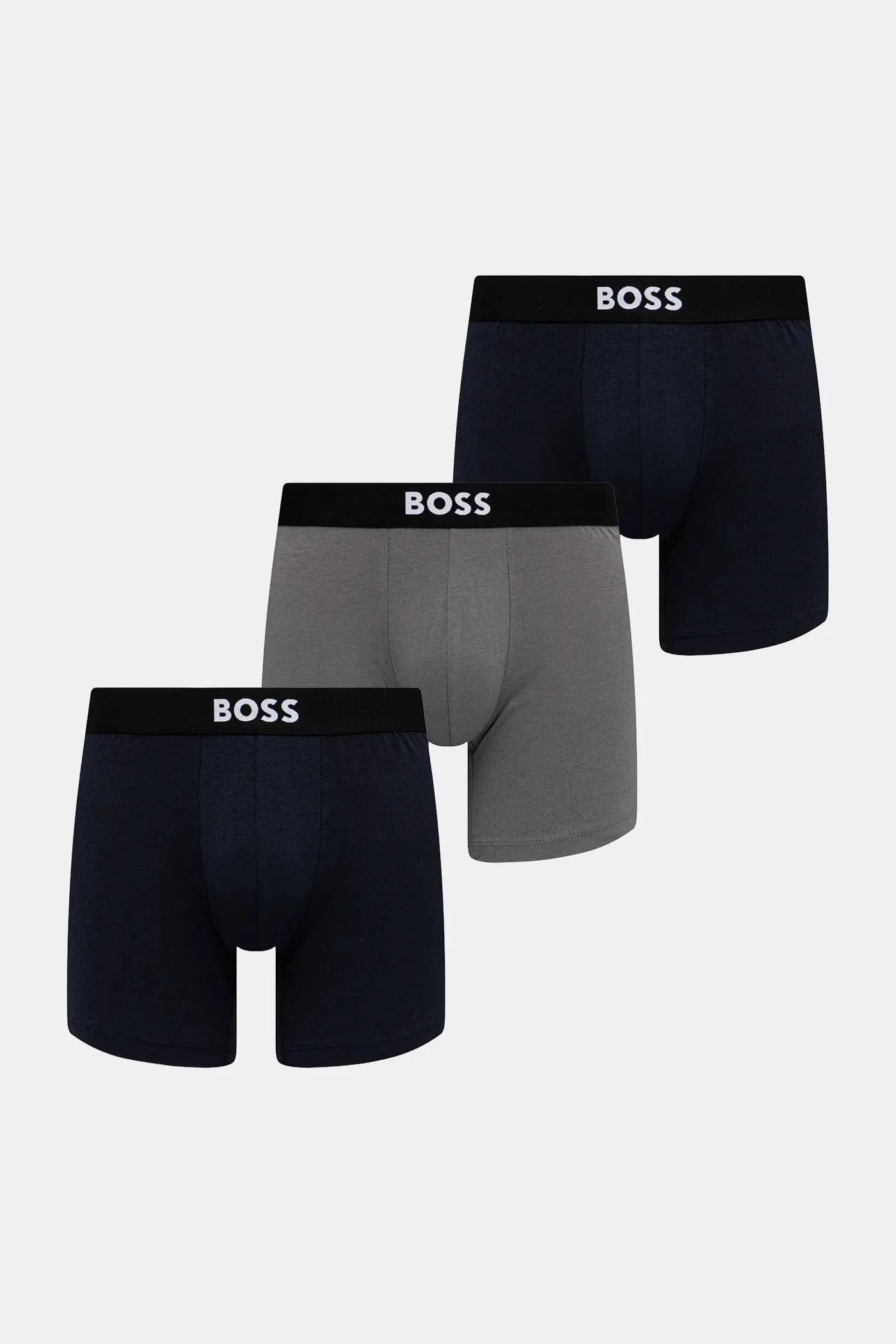 Приталенные мужские боксеры из хлопка с эластаном BoxerBr 3P BOSS ONE 3 шт.