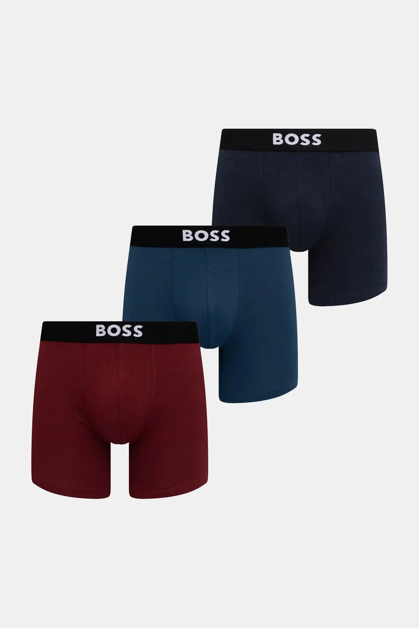 Приталенные мужские боксеры из хлопка с эластаном BoxerBr 3P BOSS ONE 3 шт.