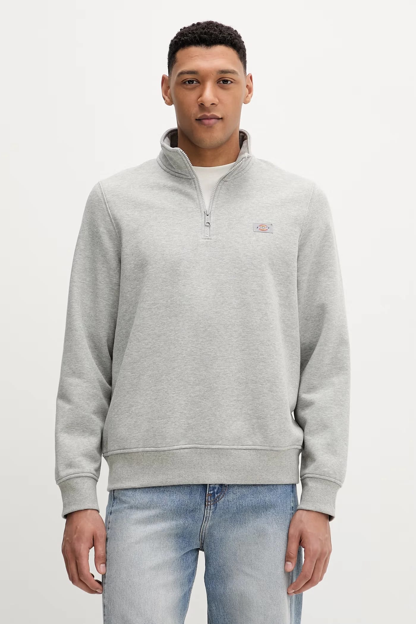 Серый свитшот с молнией в четверть Oakport Heather