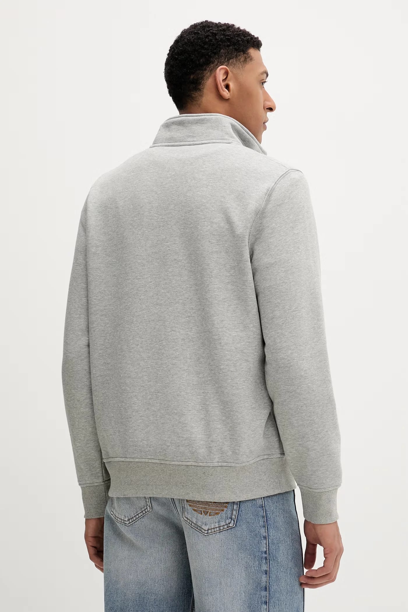 Серый свитшот с молнией в четверть Oakport Heather - фото 3