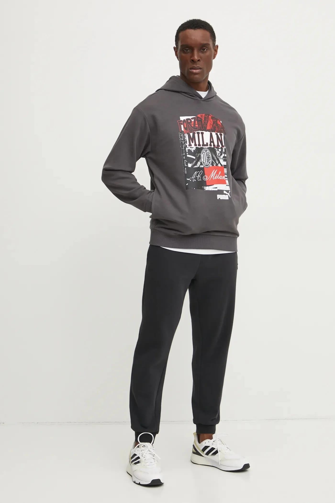Хлопковая толстовка серая для мужчин - фото 2