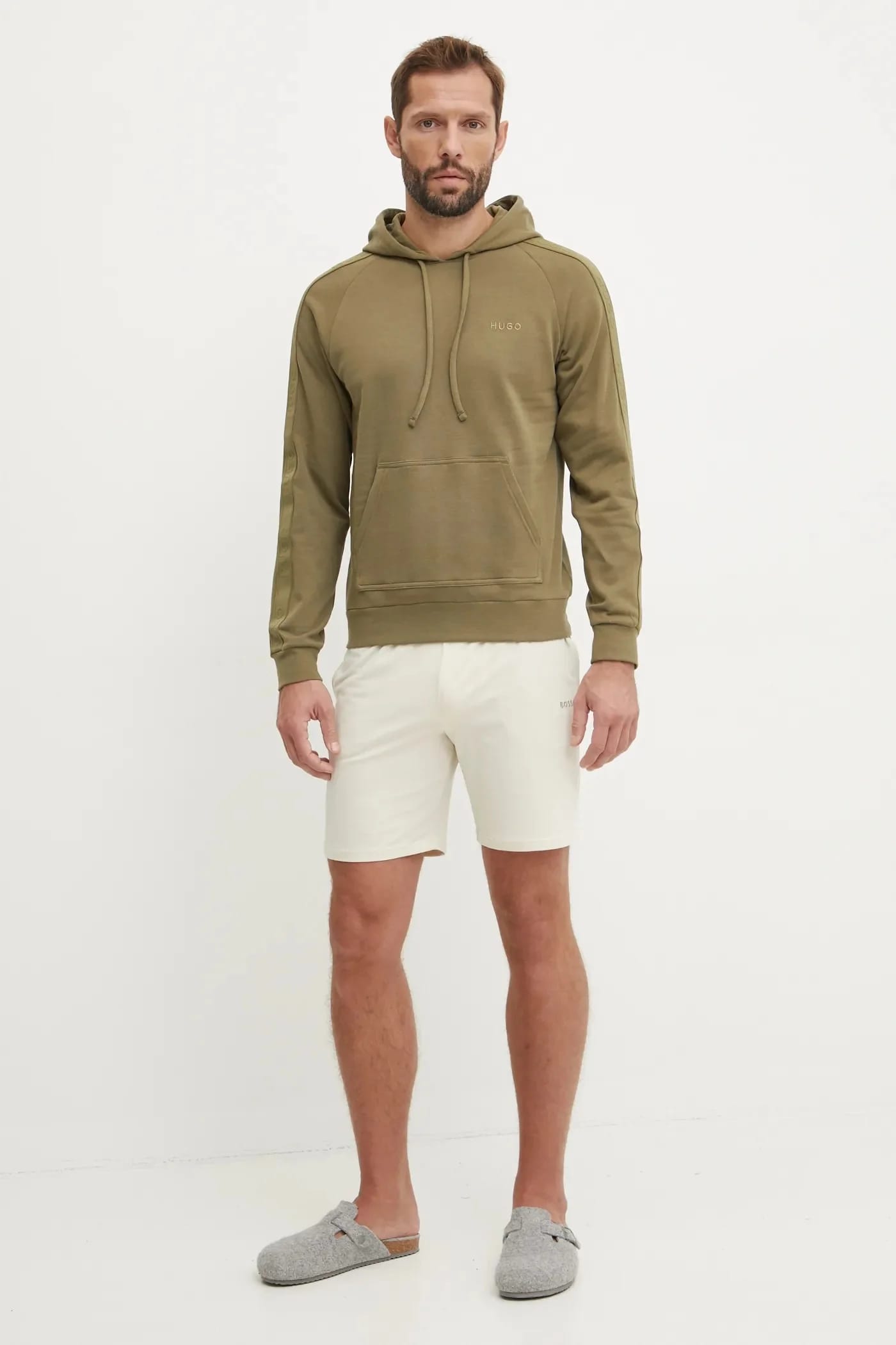 Хлопковая толстовка зеленая для мужчин - фото 2