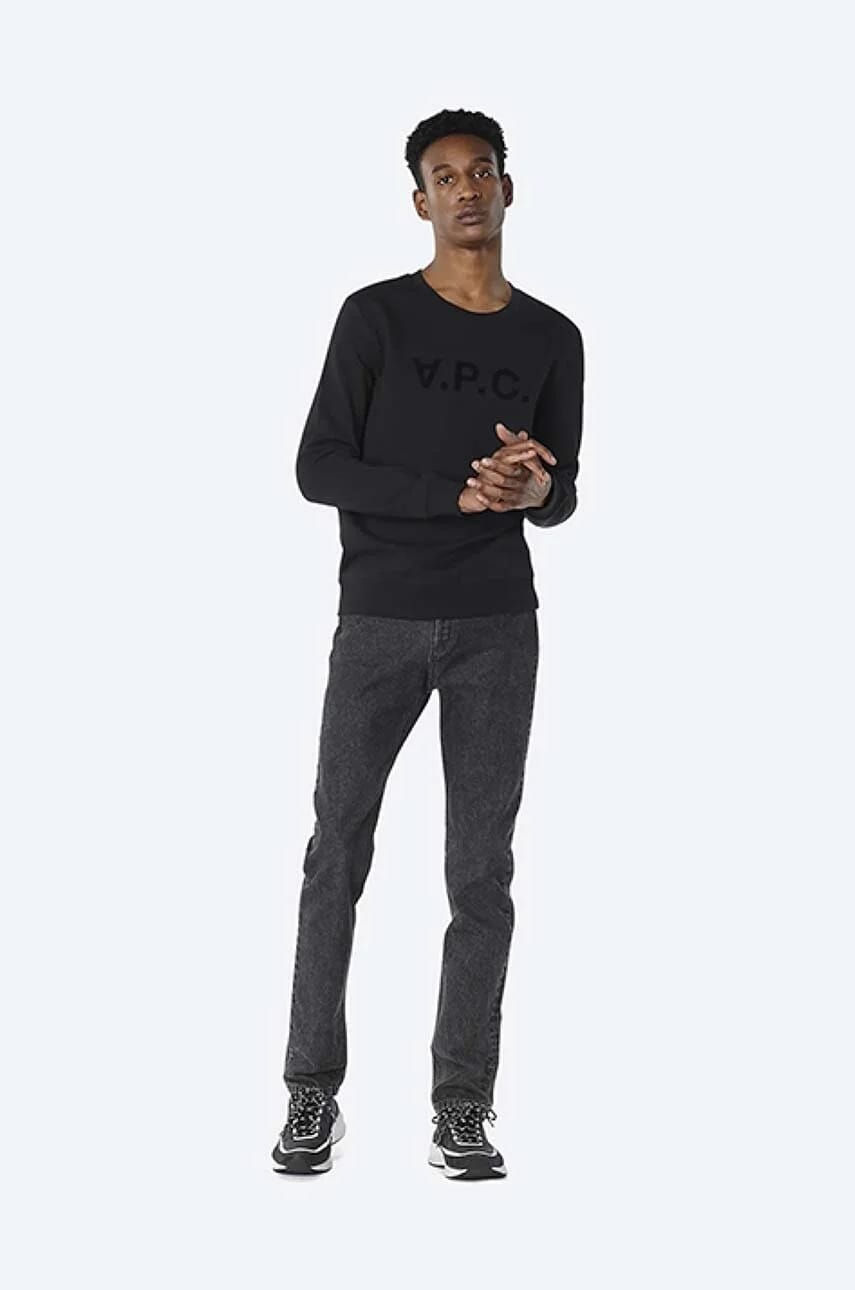 Мужская хлопковая толстовка A.P.C. толстовка Sweat Vpc COECQ-H27378 BLACK - фото 2