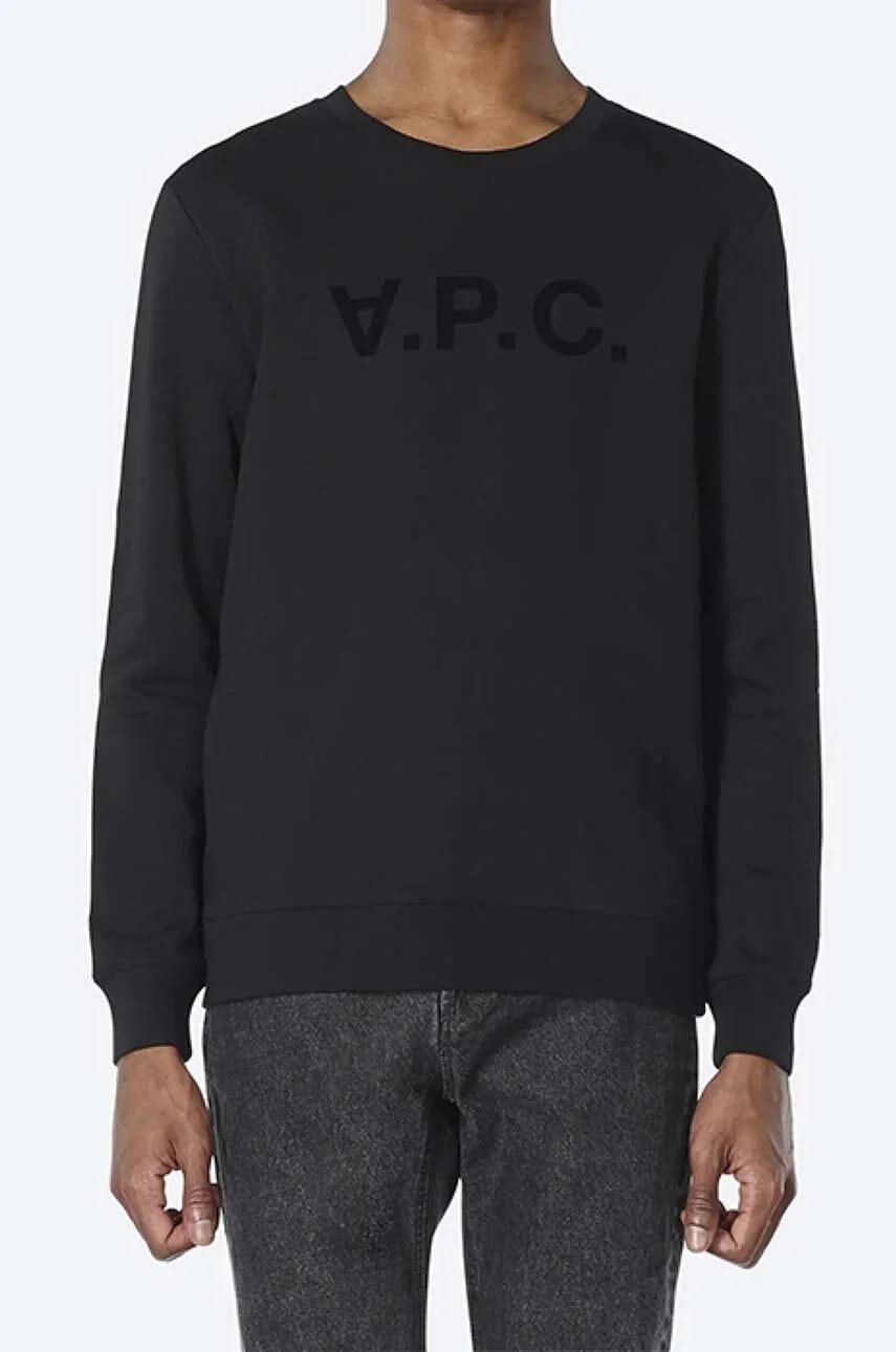 Мужская хлопковая толстовка A.P.C. толстовка Sweat Vpc COECQ-H27378 BLACK - фото 4