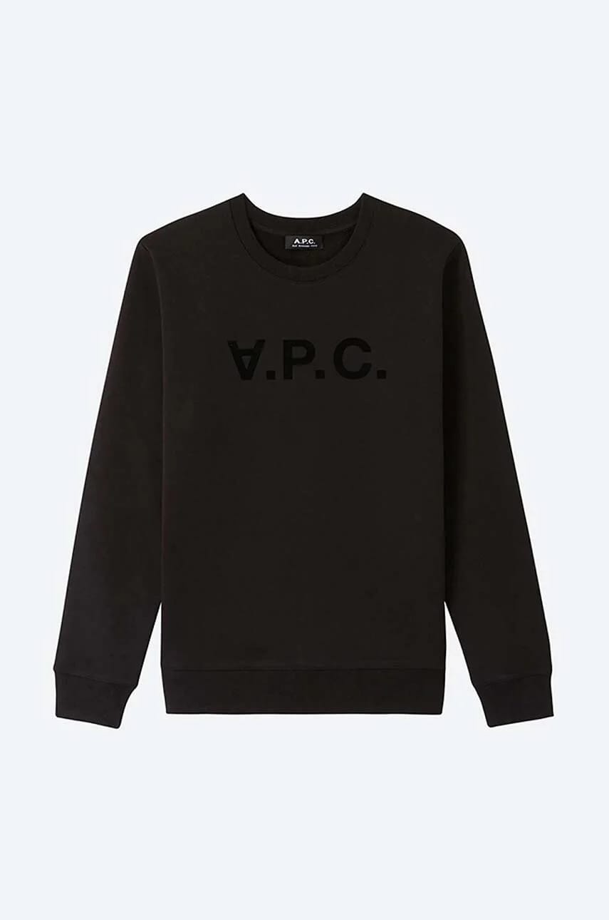 Мужская хлопковая толстовка A.P.C. толстовка Sweat Vpc COECQ-H27378 BLACK - фото 5
