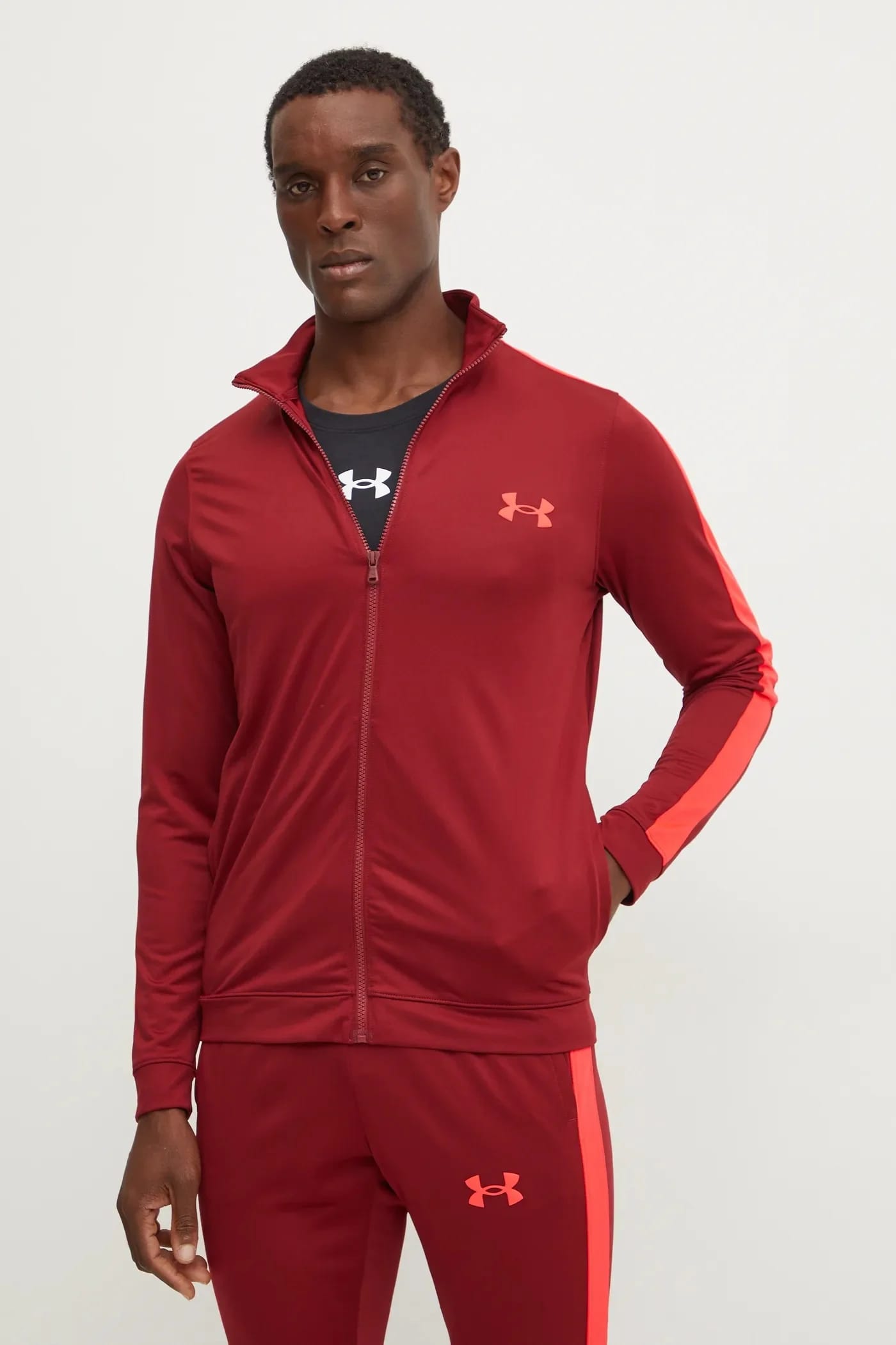 Спортивный спортивный костюм Knit Track Suit бордовый для мужчин - фото 3