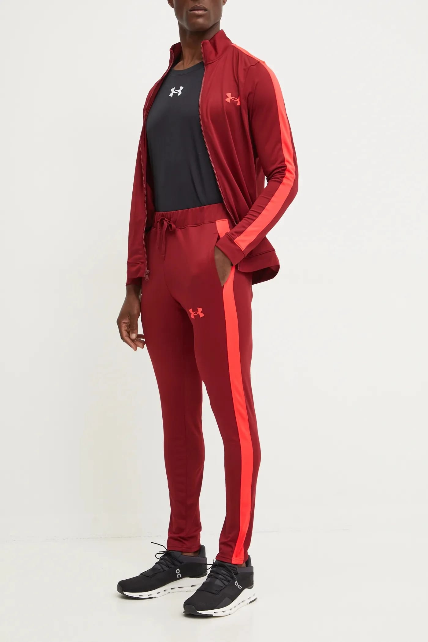 Спортивный спортивный костюм Knit Track Suit бордовый для мужчин - фото 4