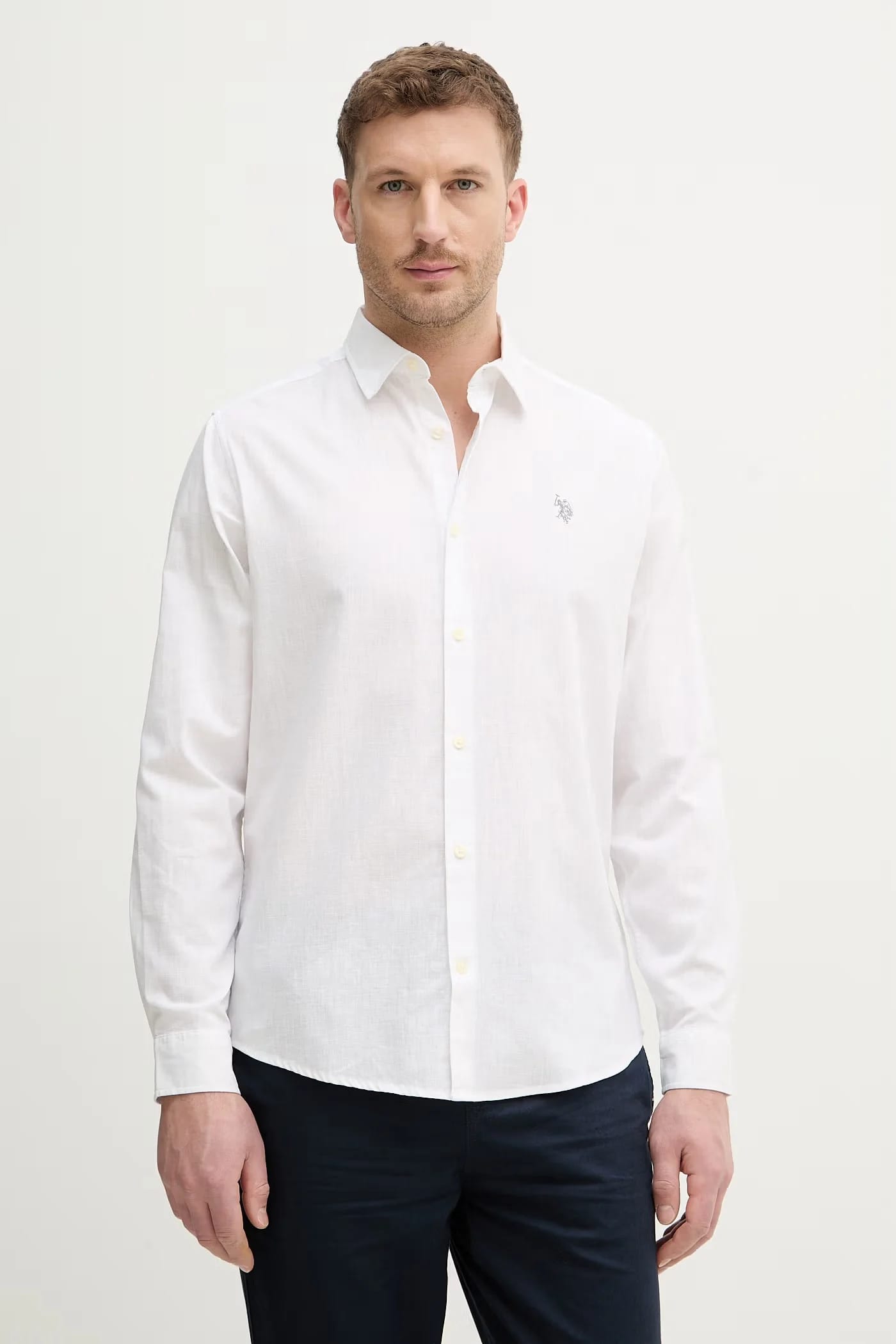 Мужская рубашка сафари из льна LINEN BLEND LS