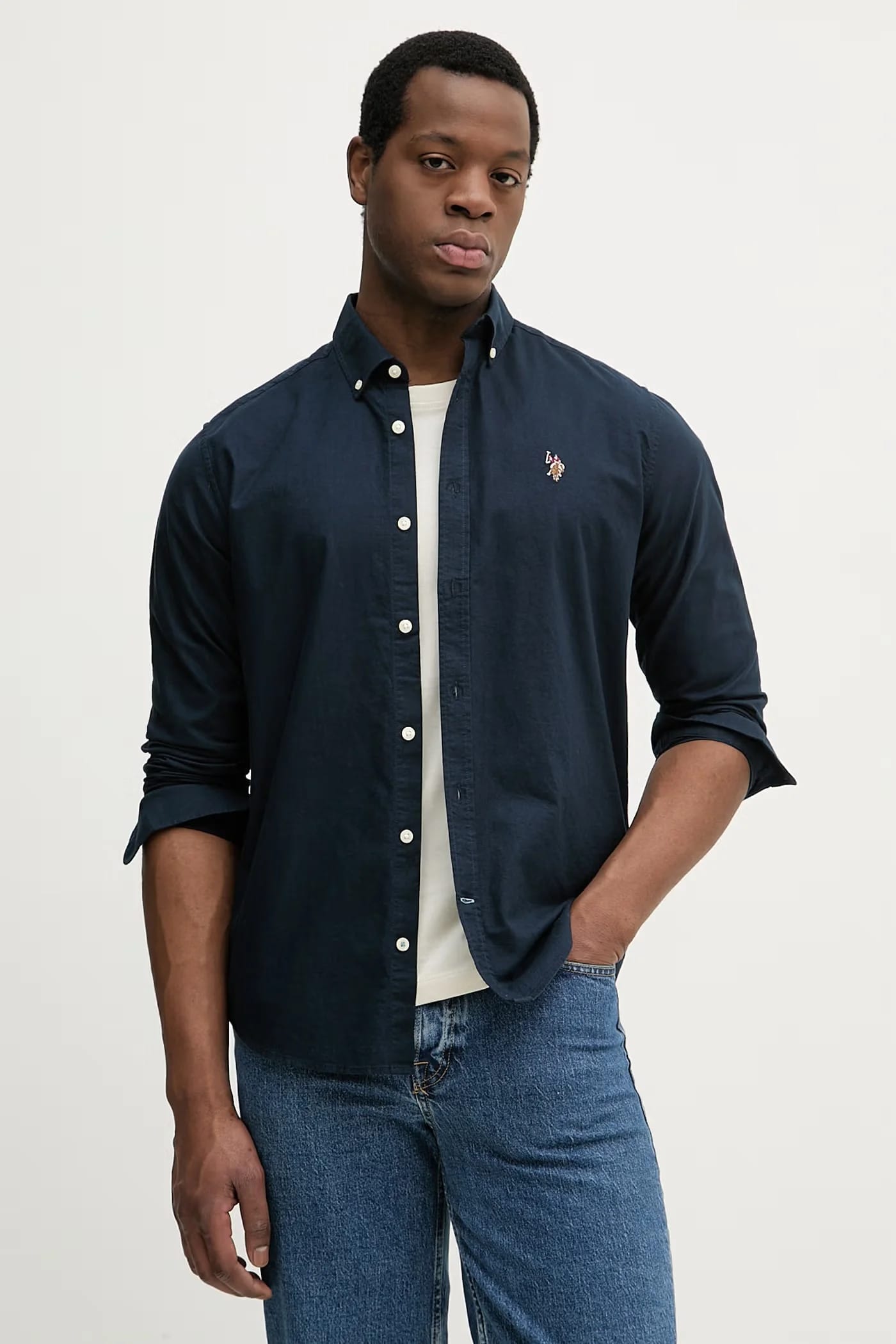 Рубашка из хлопка PEACHED OXFORD LS