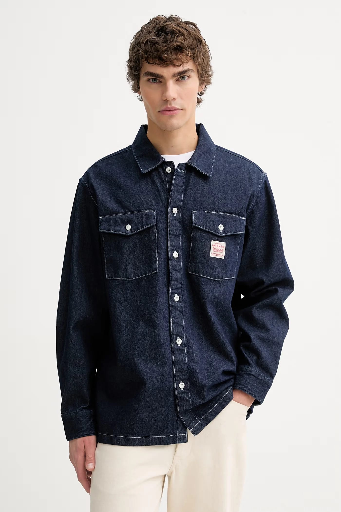 Хлопковая джинсовая рубашка LS WORKER - WW x WORKWEAR