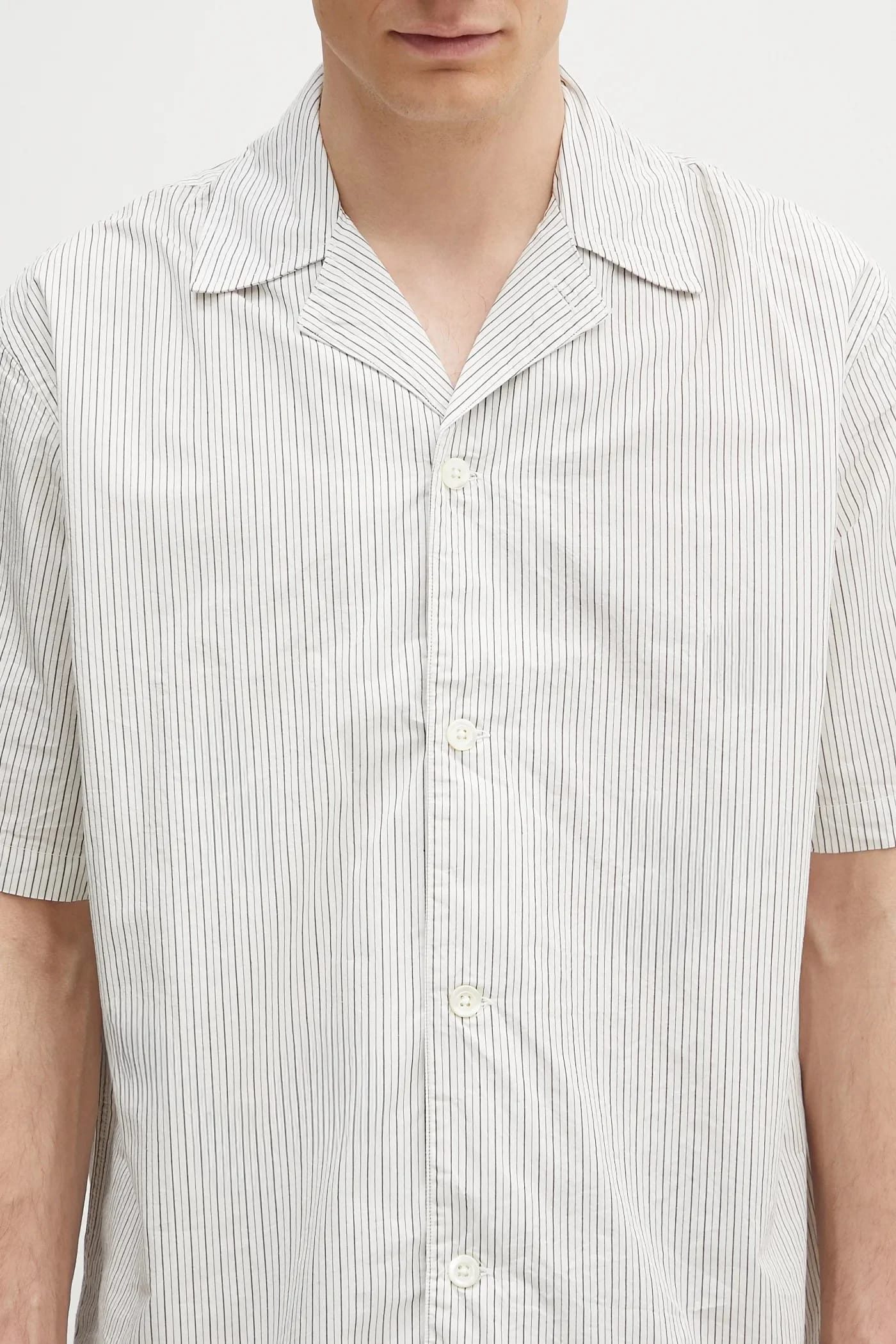 Хлопковая рубашка Mads Poplin Stripe SS - фото 4
