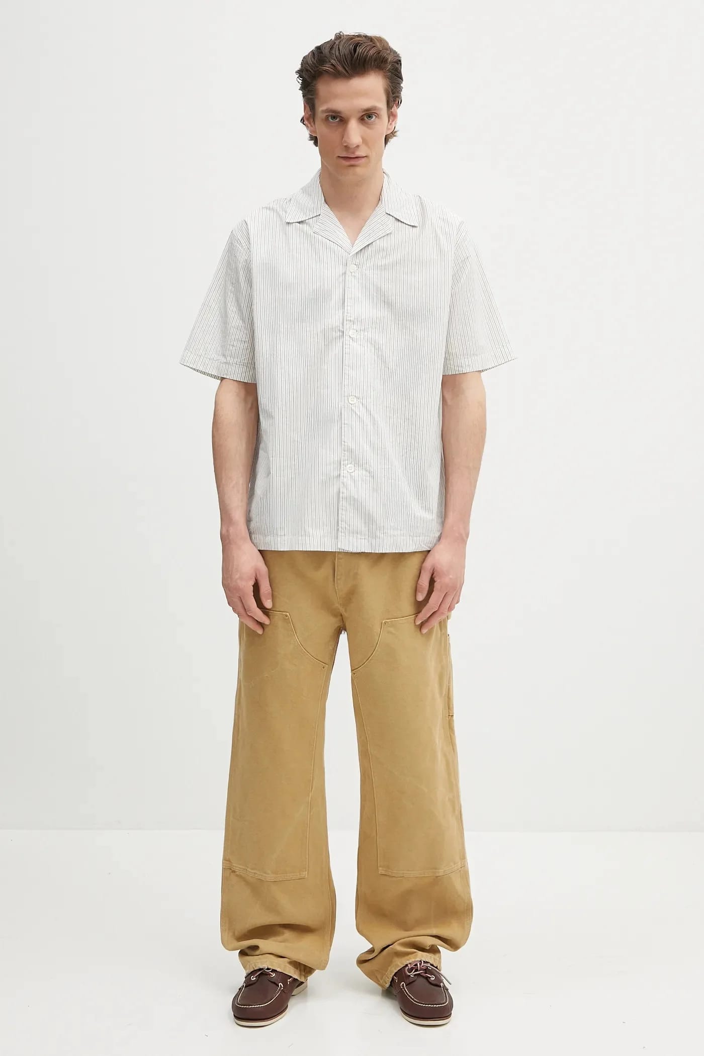 Хлопковая рубашка Mads Poplin Stripe SS - фото 5