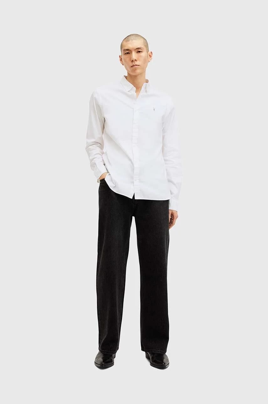Хлопковая рубашка HAWTHORNE LS SHIRT белая для мужчин - фото 8
