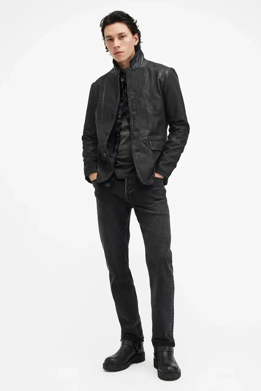 SURVEY LTHR BLAZER кожаная куртка - фото 6