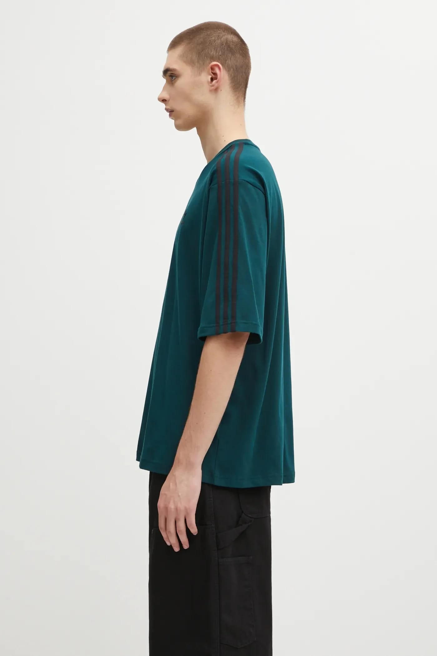 Футболка Oversize из хлопка зеленая для мужчин - фото 2